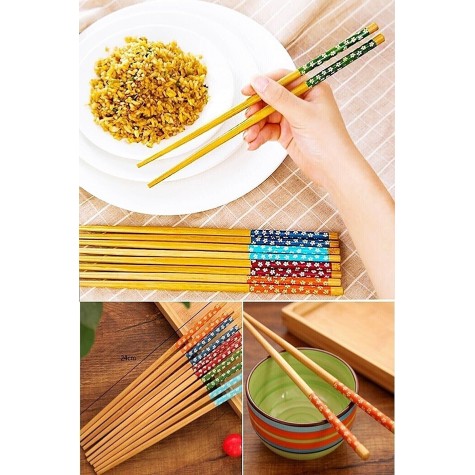 bambu çin çubuğu Chopstick (5 Çift-10 Adet)