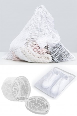 3lü Yıkama File Seti - Ayakkabı Filesi-Plastik Aparatlı Sütyen Yıkama- Çamaşır Yıkama Filesi 