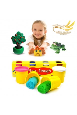 4 Renkli Buğday Unu Oyun Hamuru (Küçük Boy) - Play Dough
