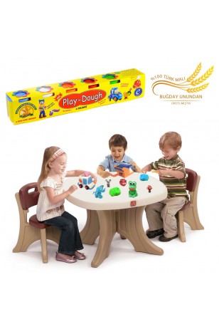6 Renkli Buğday Unu Oyun Hamuru (Büyük Boy) - Play Dough