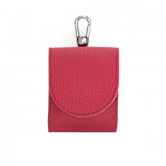 Apple AirPods 2.nesil Uyumlu Deri Kılıf Mai Magnet ERC2 Kırmızı