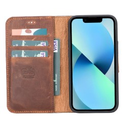 Apple iPhone 12 mini Uyumlu Deri Cüzdanlı Kılıf G2 Antik Kahve Apple iPhone 12 mini Uyumlu Deri Cüzdanlı Kılıf G2 Antik Kahve