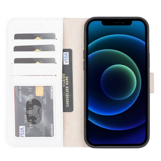 Apple iPhone 13 Pro Max Uyumlu Deri Cüzdanlı Kılıf F3 Beyaz Apple iPhone 13 Pro Max Uyumlu Deri Cüzdanlı Kılıf F3 Beyaz