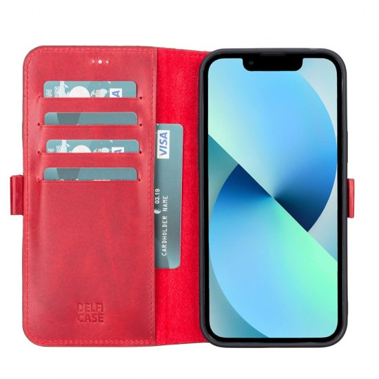 Apple iPhone 13 Pro Uyumlu Deri Cüzdanlı Kılıf Nar Çiçeği Apple iPhone 13 Pro Uyumlu Deri Cüzdanlı Kılıf Nar Çiçeği