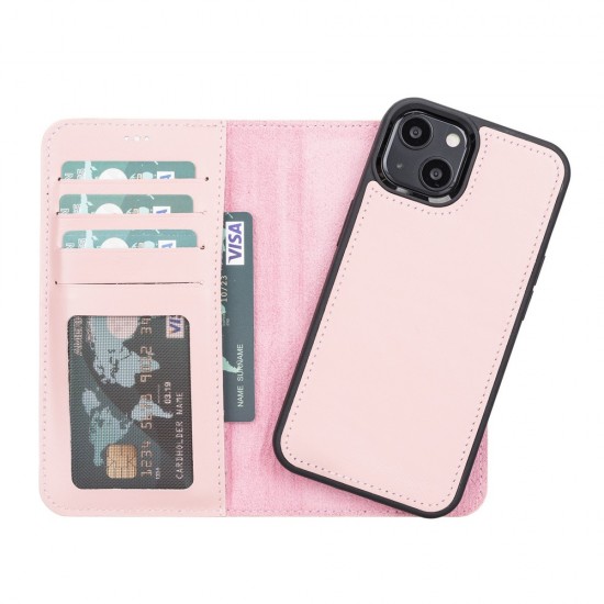 Apple iPhone 13 Uyumlu Deri Cüzdanlı Kılıf NU2 Pembe Apple iPhone 13 Uyumlu Deri Cüzdanlı Kılıf NU2 Pembe