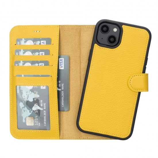 Apple iPhone 14 Plus Uyumlu Deri Cüzdanlı Kılıf MWWN FL12 Sarı Apple iPhone 14 Plus Uyumlu Deri Cüzdanlı Kılıf MWWN FL12 Sarı
