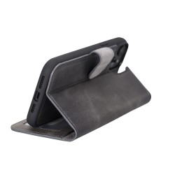 Apple iPhone 14 Plus Uyumlu Deri Cüzdanlı Kılıf MWWN VS4EF Gri Apple iPhone 14 Plus Uyumlu Deri Cüzdanlı Kılıf MWWN VS4EF Gri