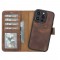 Apple iPhone 14 Pro Uyumlu Deri Cüzdanlı Kılıf MWWN G2 Kahve
