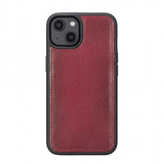 Apple iPhone 14 Uyumlu Deri Cüzdanlı Kılıf MWWN V4EF Kırmızı