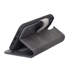 Apple iPhone 14 Uyumlu Deri Cüzdanlı Kılıf MWWN VS4EF Gri Apple iPhone 14 Uyumlu Deri Cüzdanlı Kılıf MWWN VS4EF Gri