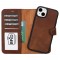 Apple iPhone 15 Plus Uyumlu Deri Cüzdanlı Kılıf MWWN G2 Kahve
