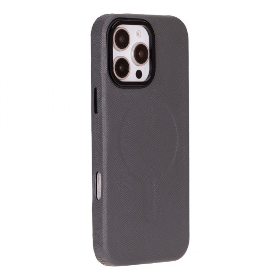 Apple iPhone 16 Pro Max uyumlu, Hakiki Deri, El Yapımı Kılıf, Gri