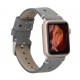 Apple Watch Uyumlu Deri Kordon 38-40-41mm RST9-BA8 Gri