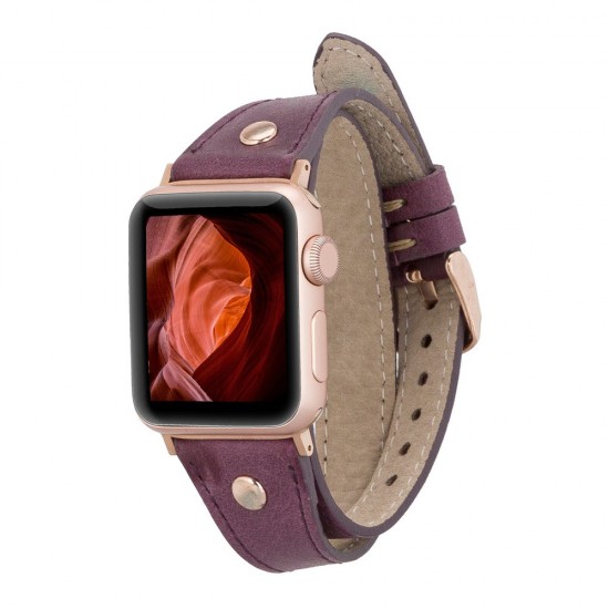 Apple Watch Uyumlu Deri Kordon 38-40-41mm DT Slim CZ7 Apple Watch Uyumlu Deri Kordon 38-40-41mm DT Slim CZ7