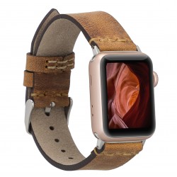 Apple Watch Uyumlu Deri Kordon 38-40-41mm G19-BA7 Taba