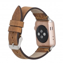 Apple Watch Uyumlu Deri Kordon 38-40-41mm G19-BA7 Taba