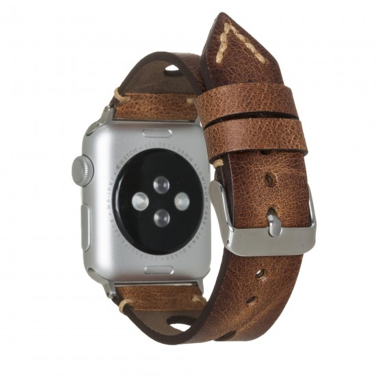 Apple Watch Uyumlu Deri Kordon 38-40-41mm Taba Apple Watch Uyumlu Deri Kordon 38-40-41mm Taba