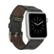 Apple Watch Uyumlu Deri Kordon 42-44-45mm BT Siyah