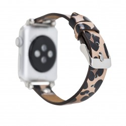 Apple Watch Uyumlu Deri Kordon 42-44-45mm ST Leopar NE