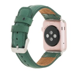 Apple Watch Uyumlu Deri Kordon 42-44-45mm DE6 Yeşil Apple Watch Uyumlu Deri Kordon 42-44-45mm DE6 Yeşil