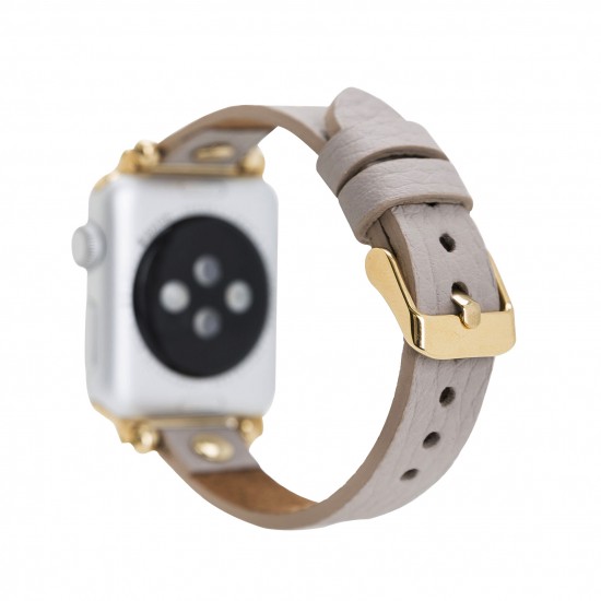 Apple Watch Uyumlu Deri Kordon 38-40-41mm GT ERC3 Bej