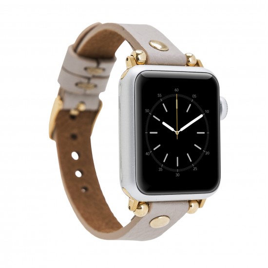 Apple Watch Uyumlu Deri Kordon 38-40-41mm GT ERC3 Bej