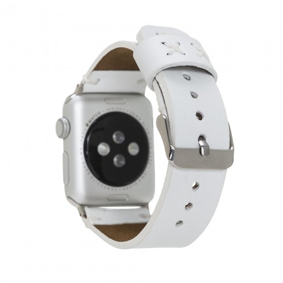 Apple Watch Uyumlu Deri Kordon 38-40-41mm Orfe F3 Beyaz Apple Watch Uyumlu Deri Kordon 38-40-41mm Orfe F3 Beyaz
