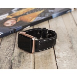 Apple Watch Uyumlu Deri Kordon 42-44-45mm NM4-AS1 Siyah