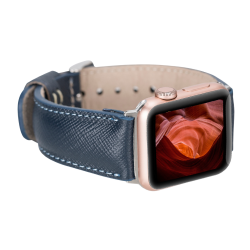 Apple Watch Uyumlu Deri Kordon 42-44-45mm G3 Lacivert Apple Watch Uyumlu Deri Kordon 42-44-45mm G3 Lacivert