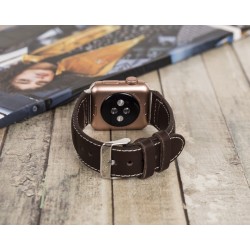 Apple Watch Uyumlu Deri Kordon 42-44-45mm NM4-AS3 Kahve