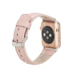 Apple Watch Uyumlu Deri Kordon 42-44-45mm NU2 Pembe