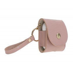 Apple AirPods 2.nesil Uyumlu Deri Kılıf Mai Snap NU2 Pembe