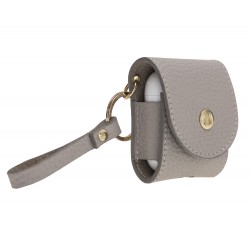 Apple AirPods 2.nesil Uyumlu Deri Kılıf Mai Snap ERC3 Bej