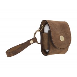 Apple AirPods 2.nesil Uyumlu Deri Kılıf Mai Snap G2 Antik Kahve