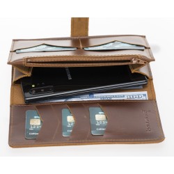 Koala 6.5 inch Uyumlu Deri Kartlıklı Kılıf G2 Kahve