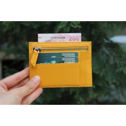 Zip Deri Fermuarlı Kartlık ZPCH FL12 Sarı