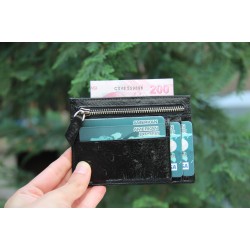 Zip Deri Fermuarlı Kartlık ZPCH DE5 Siyah