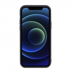 Apple iPhone 12 Uyumlu Deri Arka Kapak RST1 Siyah