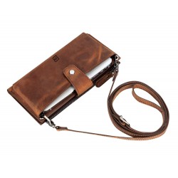 Lozan Strap 6.5 inch Uyumlu Deri Kartlıklı Kılıf G2 Kahve