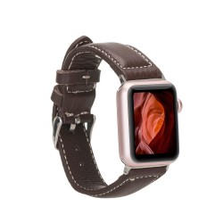 Apple Watch Uyumlu Deri Kordon 42-44-45mm NM4-AS4 Kahve Apple Watch Uyumlu Deri Kordon 42-44-45mm NM4-AS4 Kahve