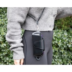 Riviera Deri Askılı Gözlük Kılıfı Parlak Siyah