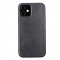 Apple iPhone 12 Uyumlu Deri Arka Kapak ROCK RST1 Siyah