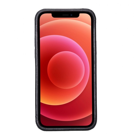 Apple iPhone 12 Uyumlu Deri Arka Kapak ROCK RST1 Siyah Apple iPhone 12 Uyumlu Deri Arka Kapak ROCK RST1 Siyah