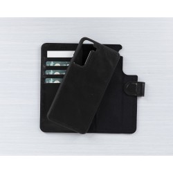 Samsung Galaxy S21 FE Uyumlu Deri Cüzdanlı Kılıf RST1 Siyah