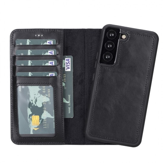 Samsung Galaxy S22 Uyumlu Deri Cüzdanlı Kılıf MWWN RST1 Siyah Samsung Galaxy S22 Uyumlu Deri Cüzdanlı Kılıf MWWN RST1 Siyah