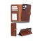 Samsung Galaxy S25 Ultra uyumlu, Hakiki Deri, El Yapımı, Cüzdanlı Kılıf, Antik Kahve