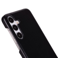 Samsung Galaxy S25 Uyumlu, Hakiki Deri, El Yapımı Arka Kapak, Kömür Siyah