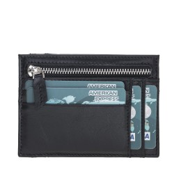 Zip Deri Fermuarlı Kartlık ZPCH RST1 Siyah