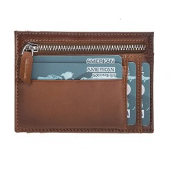 Zip Deri Fermuarlı Kartlık ZPCH RST2EF Taba