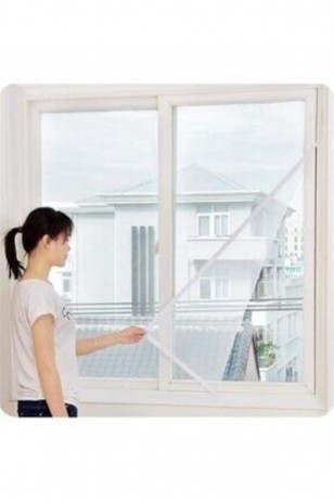 Pencere Cam Sineklik-Beyaz ( 125 Cm X 75 Cm)+4m Bant (TEK KANAT)